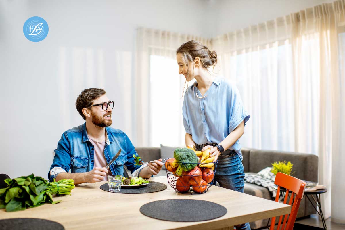 couples thriving together with healthy meals