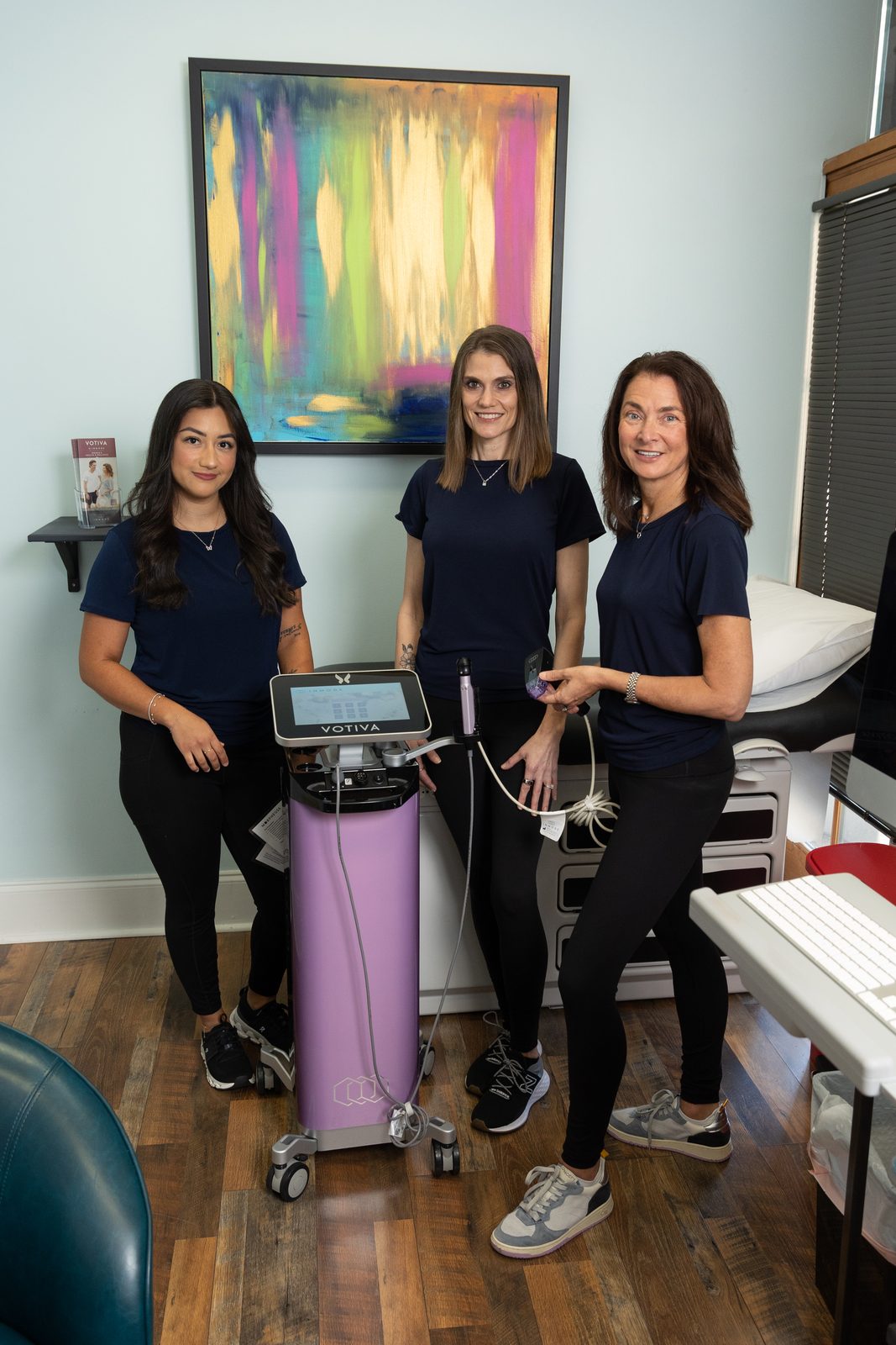 The EWL sexual wellness treatment team with the Votiva system